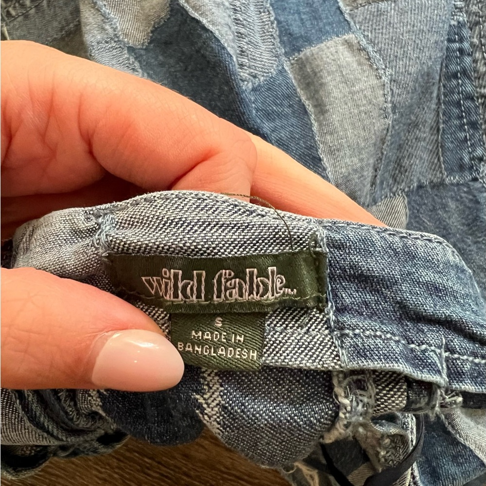 Wild Fable Strapless Denim Patchwork Mini Dress - image 5